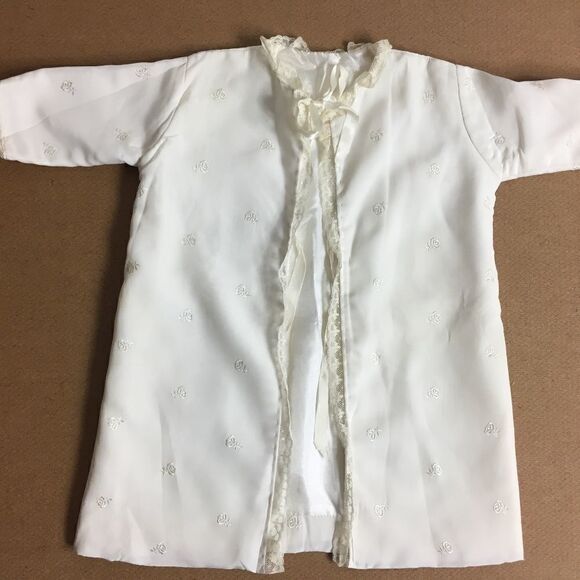 Baby Christening Set Dress Lined Coat Bow Vintage - Picture 2 of 8